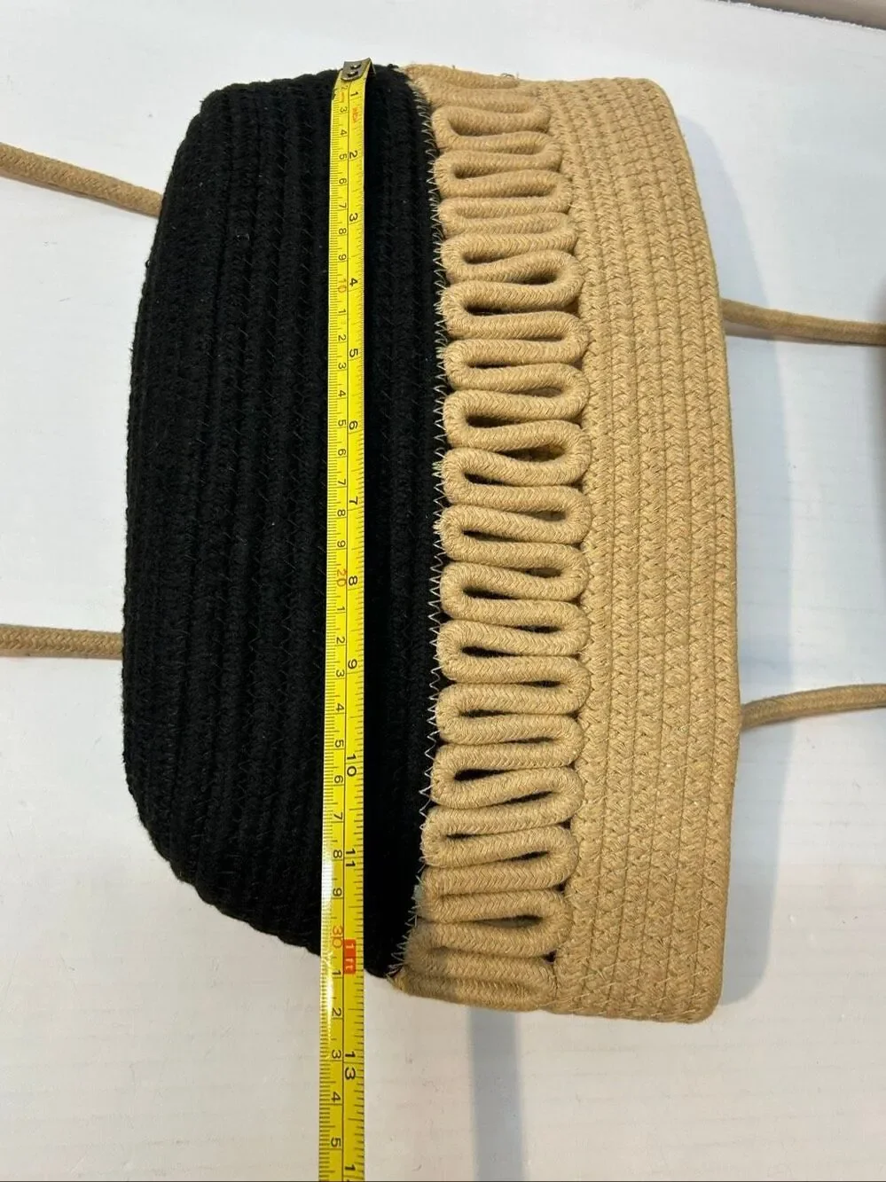 Boho Style 3 Tier Over The Door Hanging Basket Cotton Rope Organizer Jute Black
